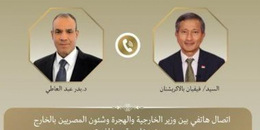وزير الخارجية لنظيره السنغافورى: يجب التحرك العاجل لمعالجة الأزمة الإنسانية فى غزة - هرم مصر