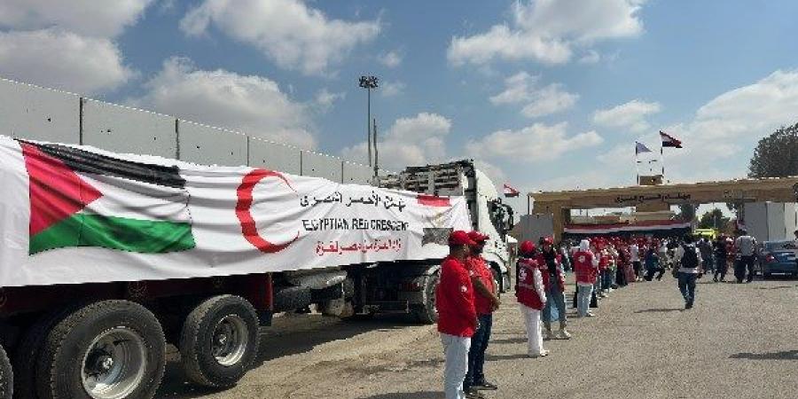 الهلال الأحمر المصري يدفع بالقافلة الـ21 إلى غزة غدا - هرم مصر
