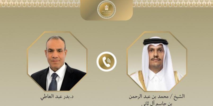 اتصال هاتفي بين وزير الخارجية ورئيس مجلس الوزراء ووزير الخارجية بدولة قطر - هرم مصر