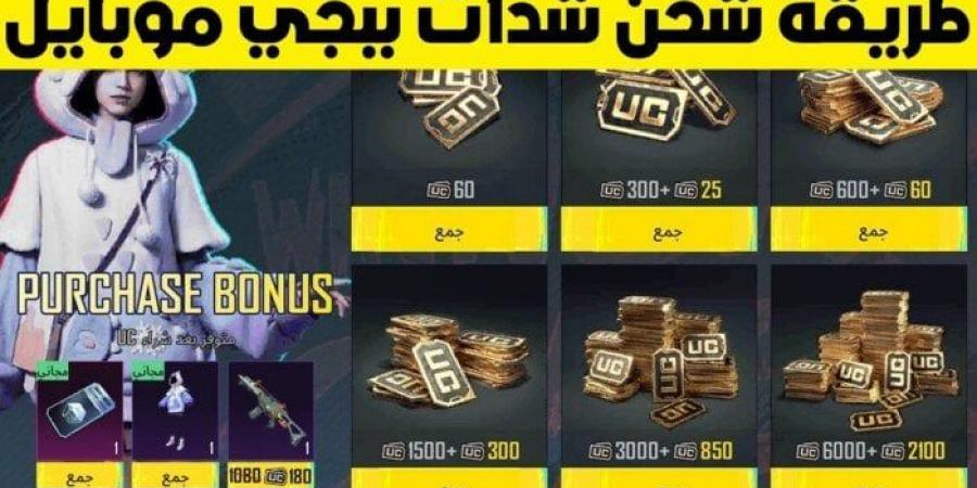 6000 شدة +2100 مجانًا.. طريقة مضمونة لشحن شدات ببجي UC PUBG - هرم مصر
