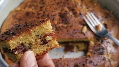 طريقة عمل كيكة الدخن الهشه بالتمر