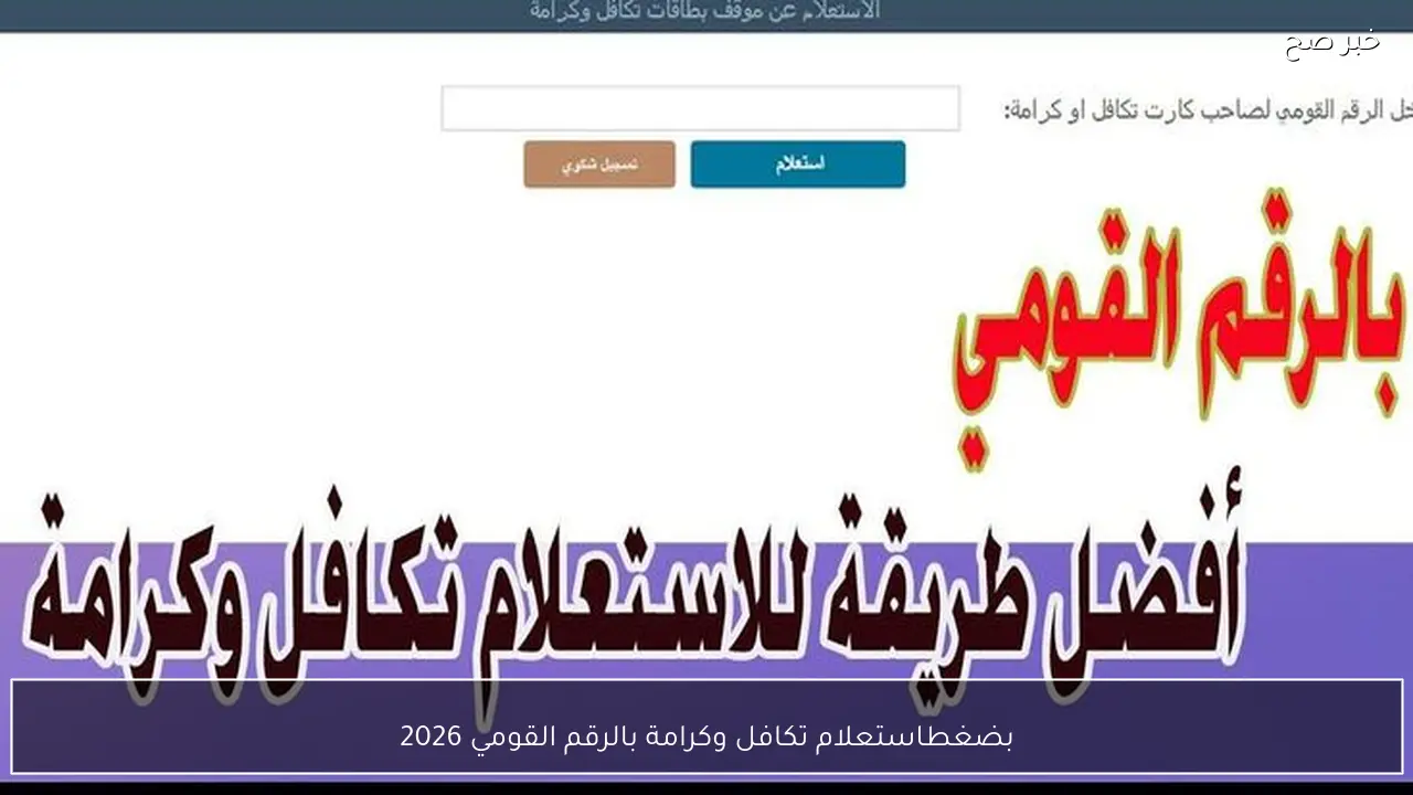 كيفية استعلام عن تكافل وكرامة بالرقم القومي عبر موقع وزارة التضامن الاجتماعي بسهولة